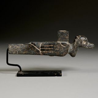Old Cherokee steatite stone bird effigy pipe