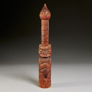 Pacific Northwest small carved wood totem