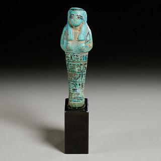 Large ancient Egyptian faience Ushabti, ex museum