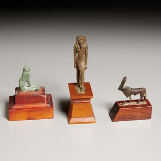 (3) ancient Egyptian bronzes, ex Parke-Bernet