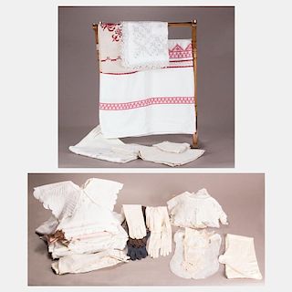 A Miscellaneous Collection of Vintage Linens, Early 20th Century.