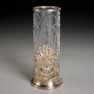Nice French silver mounted crystal vase