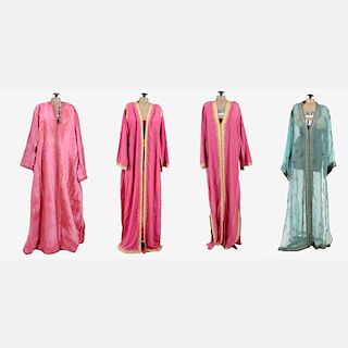 A Group of Four Traditional Moroccan Kaftans, 20th Century.