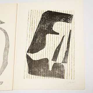 Joan Miro, signed woodcut print, 1971