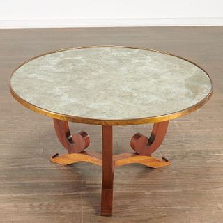 Jules Leleu (attrib), mahogany cocktail table
