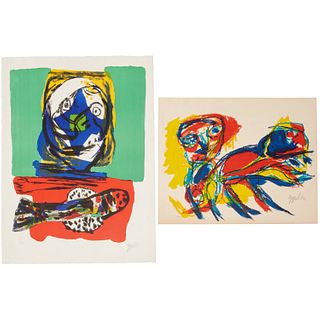 Karel Appel, two color lithographs, 1962/1966