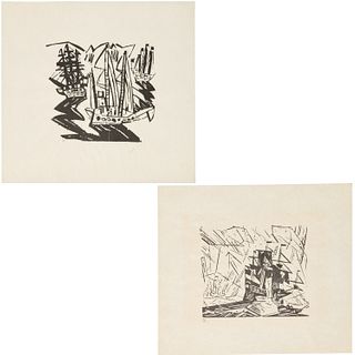 Lyonel Feininger, (2) woodcuts, 1919/1964
