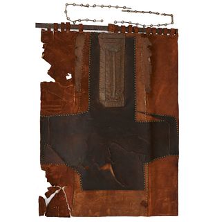 Nancy Grossman (manner), metal, leather collage