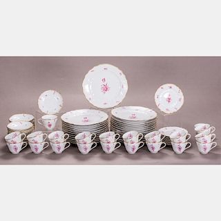 A Hutschenreuther Porcelain Dinner Service in the Marina Pattern, 20th Century.
