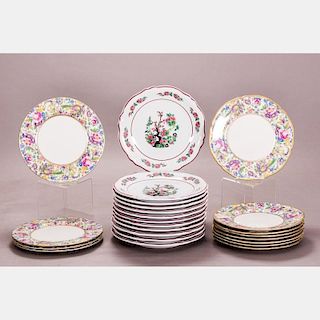 A Miscellaneous Collection of Porcelain Dinner Plates by Shenango and Castelon, 20th Century.