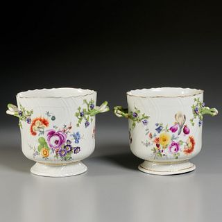Pair Meissen porcelain wine coolers