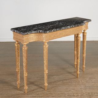 Nice Continental marble top giltwood console