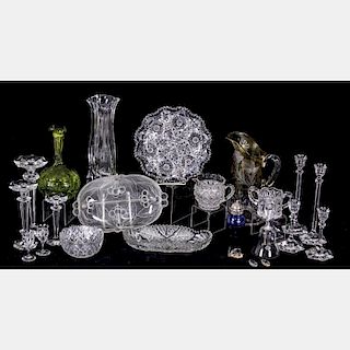 A Miscellaneous Collection of Crystal and Brilliant Cut Glass Decorative Items, 20th Century.