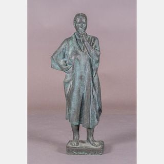 Felipe Castaneda (b. 1933) Standing Female Figure Bronze