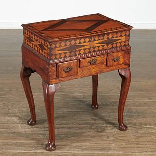 Unusual Continental parquetry work table
