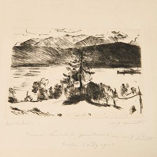 Lovis Corinth, rare drypoint etching, 1923