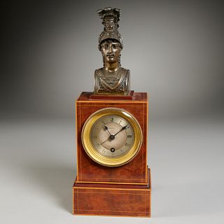 Louis Philippe bronze and mahogany mantel clock