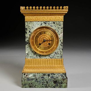 Charles X ormolu and marble mantel clock