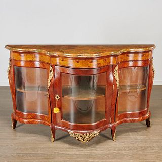 Louis XV style ormolu mounted bombe cabinet