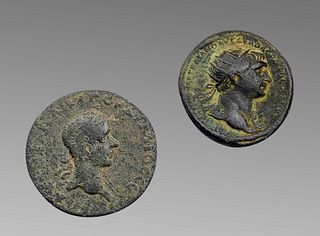 Lot of 2 Ancient Roman Bronze Coins Trajan 98-117 AD. TRAJAN, 104-110 A.D. 