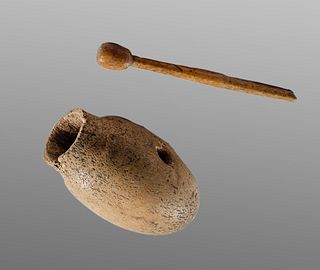 Ancient Roman Bone Kohl Jar with Pin c.2nd cent AD. 