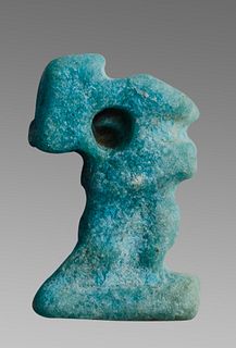 Ancient Egyptian Faience Falcon Amulet Of Horus c.325 BC.