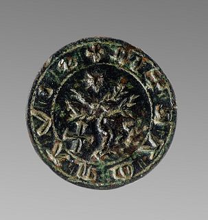 Antique Bronze Seal Matrix Spain c.14th cent AD. ldert Bontekoe, Pegasi. Ann Harbor Michigan, USA