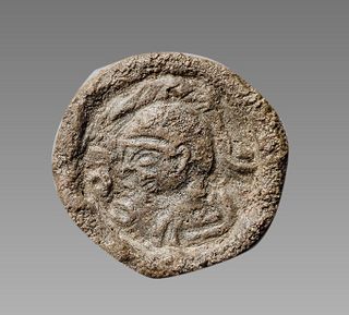 Ancient Roman Lead Seal impression Of Minerva c.3rd century AD. 