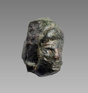 Ancient Roman bronze Male head Attachment c.2nd century AD. 
