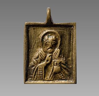 Russian Brass Icon of Christ c.18th-19th century. 
