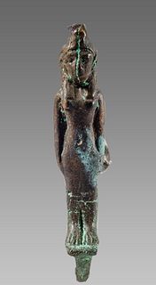 Ancient EGYPTIAN Bronze Isis Figure Late Period. 664-332 BCE. 