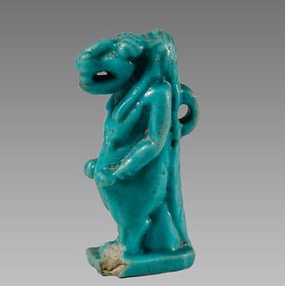 Ancient EGYPTIAN Faience Hippo god Tawaret Amulet Late Dynastic Period. 664-332 BCE. 