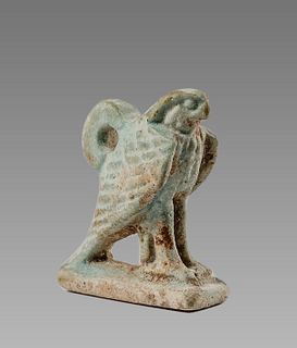 Ancient EGYPTIAN Faience Falcon Horus Amulet Late Dynastic Period. 664-332 BCE. 