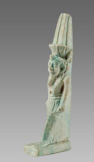 Ancient EGYPTIAN Blue Faience Nefertum Amulet Late Dynastic Period. 664-332 BCE. 