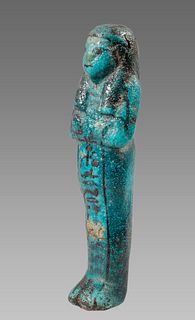 Ancient EGYPTIAN BLUE FAIENCE USHABTI Ex Christies. 