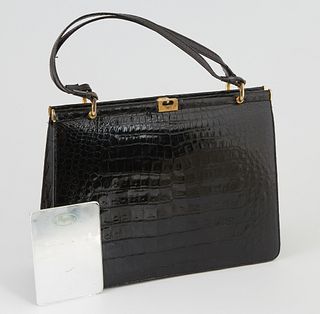 Vintage Black Alligator Handbag