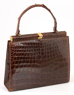 Vintage Brown Alligator Handbag