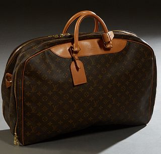 Louis Vuitton Brown Monogram Coated Canvas Alize 2 Poches, the exterior with vachetta leather handles, trimming and luggage tag, wit...