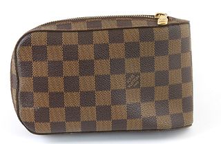 Louis Vuitton Brown Damier Ebene Coated Canvas Geronimos Shoulder Bag, the adjustable brown canvas shoulder strap with golden brass ...