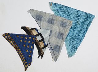 Group of Four Silk Scarves, Largest- H.- 35 in., W.-- 35 in.