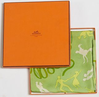 Hermes 'Boogie Woogie' Silk Scarf, by Sophie Koechlin, first issued in 2003, with signature hand rolled edges, presented in a Hermes...
