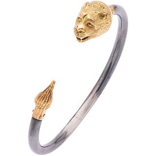 BRACELET. 18K YELLOW GOLD AND SILVER