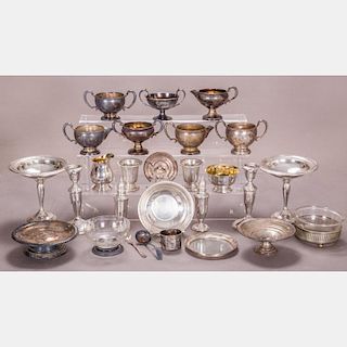 A Miscellaneous Collection of Sterling Silver Serving Items, 19th/20th Century.