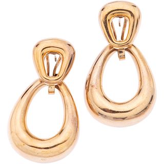 EARRINGS. 18K AND 14K YELLOW GOLD 