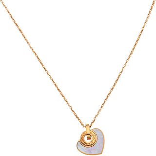 CHOKER AND PENDANT WITH MOTHER OF PEARL. 18K PINK GOLD. BVLGARI, BVLGARI BVLGARI CUORE COLECTION