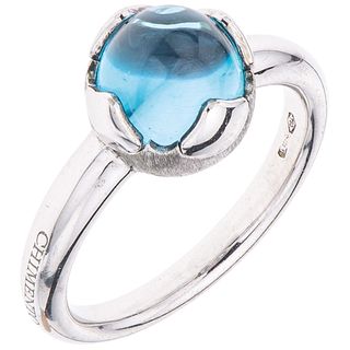 RING WITH TOPAZ. 18K WHITE GOLD. CHIMENTO