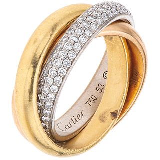 DIAMONDS RING. 18K YELLOW, WHITE AND PINK GOLD. CARTIER, TRINITY CLASSIC COLECTION