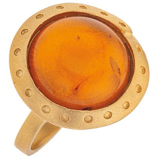 AMBER RING. 18K YELLOW GOLD. EUGENIA BY TOUS