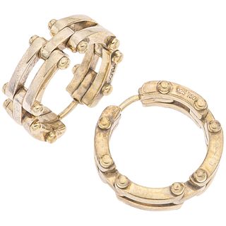 HOOP ROUND EARRINGS .925 SILVER AND 18K YELLOW GOLD. TIFFANY & CO.