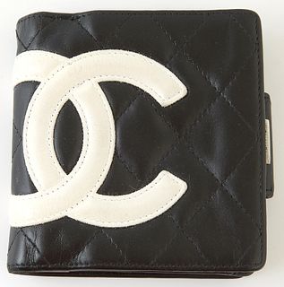 Chanel Cambon Line Bifold Black and White Wallet, c